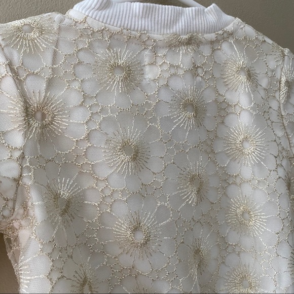 GUESS Baby Cream and Gold Sparkle Lace Jacket - Picture 5 of 5